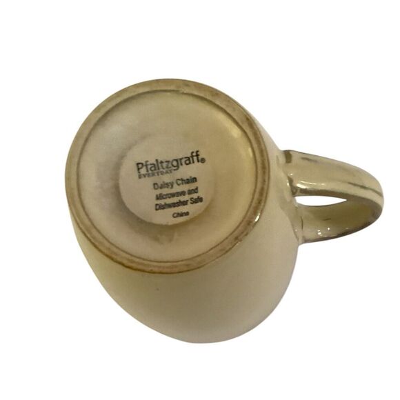 Pfaltzgraff Daisy Chain Flower Coffee Mugs Tea Cups Beige 3 3/4 Set Of 5 - Picture 3 of 6